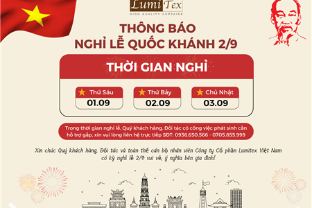 Thông báo lịch nghỉ lễ quốc khánh 2/9