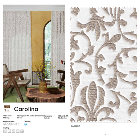 Rèm vải Tây Ban Nha mã CAROLINA