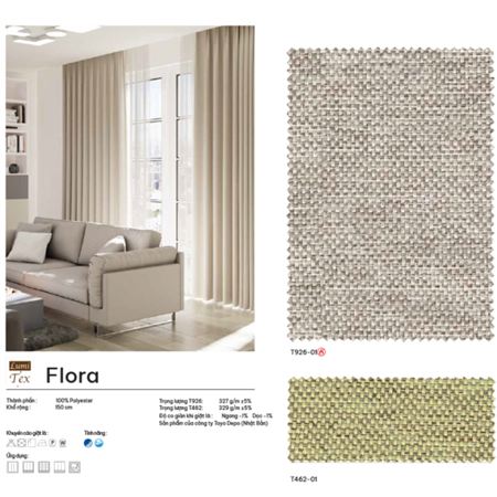 Rèm vải Nhật Bản mã FLORA