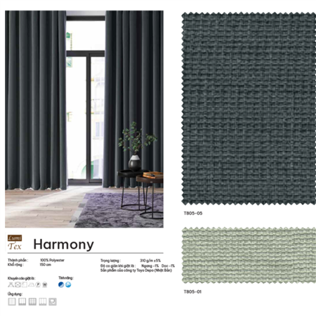Rèm vải Nhật Bản mã HARMONY