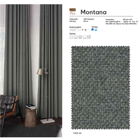 Rèm vải Nhật Bản mã MONTANA