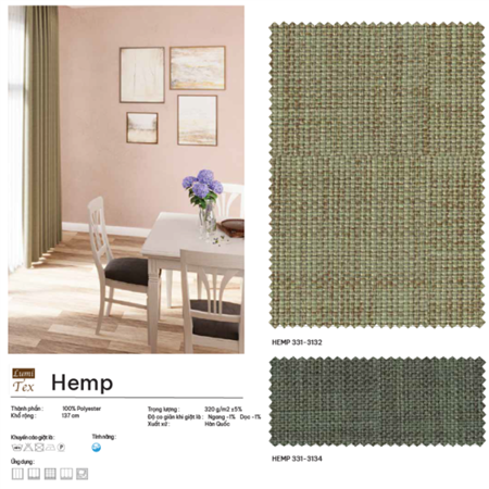 Rèm vải Hàn Quốc mã HEMP