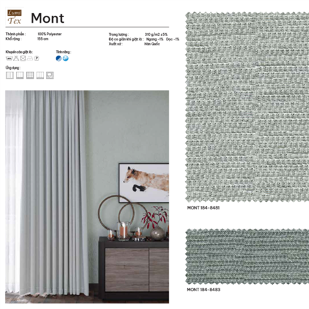 Rèm vải Hàn Quốc mã MONT