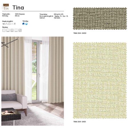 Rèm vải Hàn Quốc mã TINA