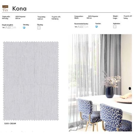 Rèm voan Thổ Nhĩ Kỳ mã KONA